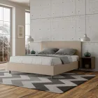 Pat dublu 160x200 cm cu tăblie din piele ecologică, fabricat în Italia - Pallone Viadurini