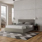 Pat dublu 160x200 cm cu tăblie din piele ecologică, fabricat în Italia - Pallone Viadurini