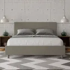 Pat dublu 160x200 cm cu tăblie din piele ecologică, fabricat în Italia - Pallone Viadurini