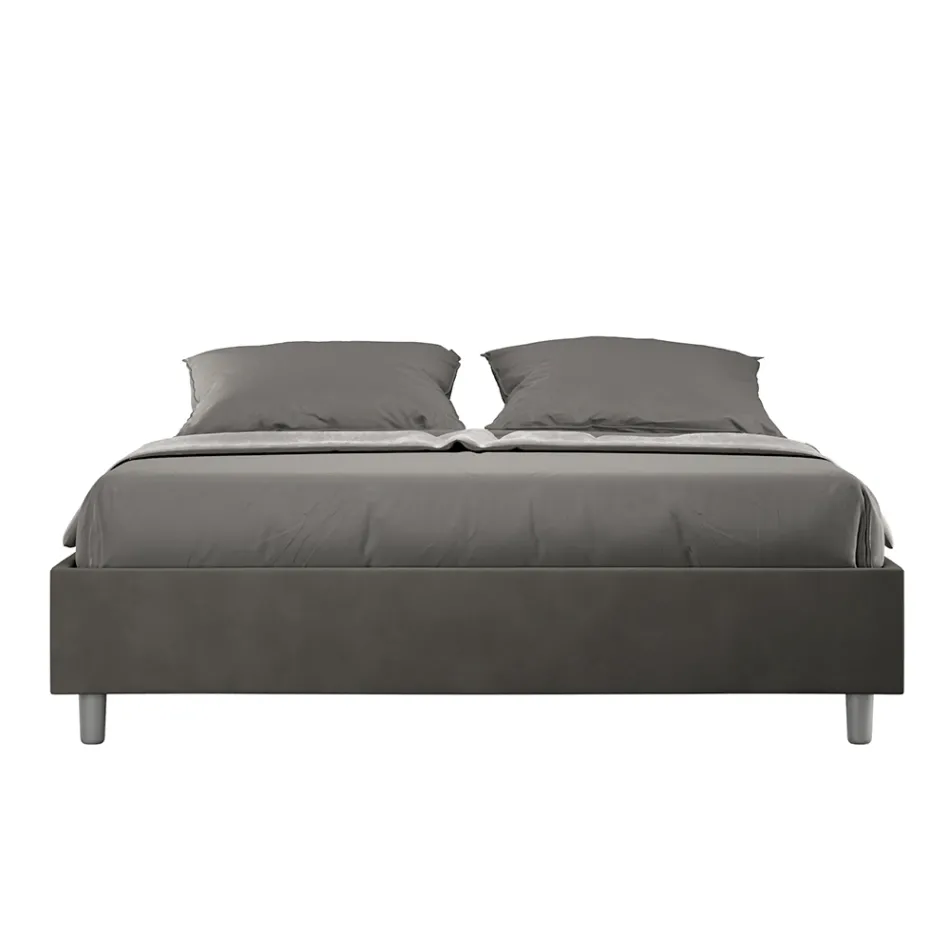 Pat dublu 160x200 cm acoperit cu microfibră fabricat în Italia - Athlete Viadurini