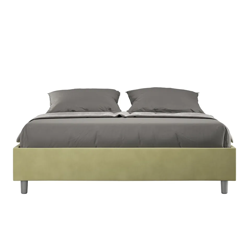 Pat dublu 160x200 cm acoperit cu microfibră fabricat în Italia - Athlete Viadurini