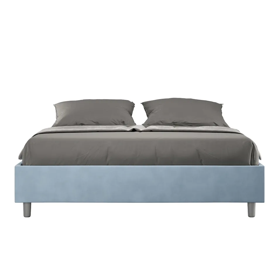 Pat dublu 160x200 cm acoperit cu microfibră fabricat în Italia - Athlete Viadurini