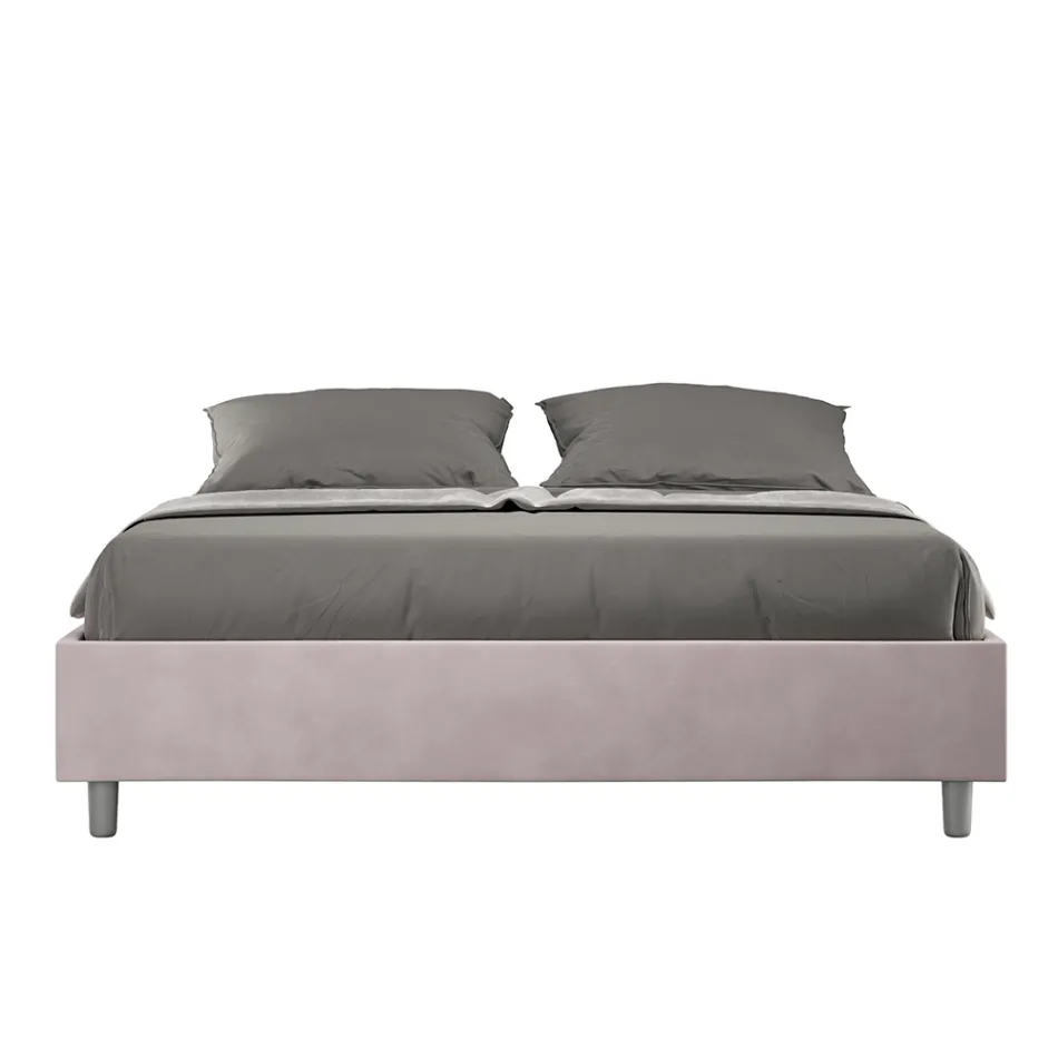 Pat dublu 160x200 cm acoperit cu microfibră fabricat în Italia - Athlete Viadurini