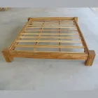Pat dublu 160x200 din lemn masiv de tec - Fresco Viadurini