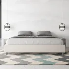 Pat dublu 180x200 cm tapițat cu piele ecologică, fabricat în Italia - Athlete Viadurini