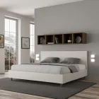 Pat dublu 200x200 cm cu tăblie din piele ecologică, fabricat în Italia - Pallone Viadurini