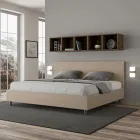 Pat dublu 200x200 cm cu tăblie din piele ecologică, fabricat în Italia - Pallone Viadurini