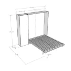 Pat dublu pliabil vertical cu coloană - Magicompare Viadurini