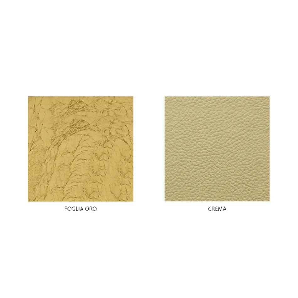 Pat dublu Clasic și Somptuos din Fier și Piele Made in Italy - Laki Viadurini