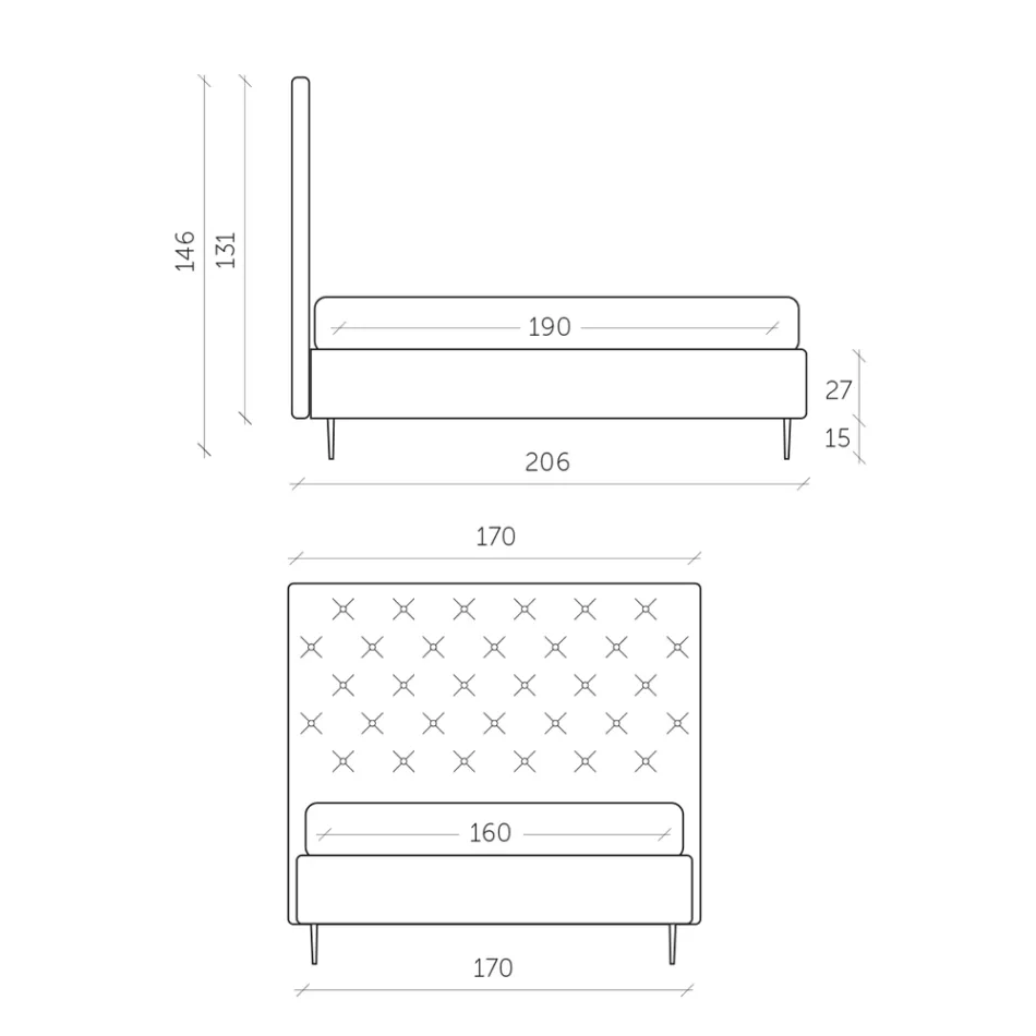 Pat dublu cu cutie de depozitare si baza 160x190 Made in Italy - Sallie Viadurini