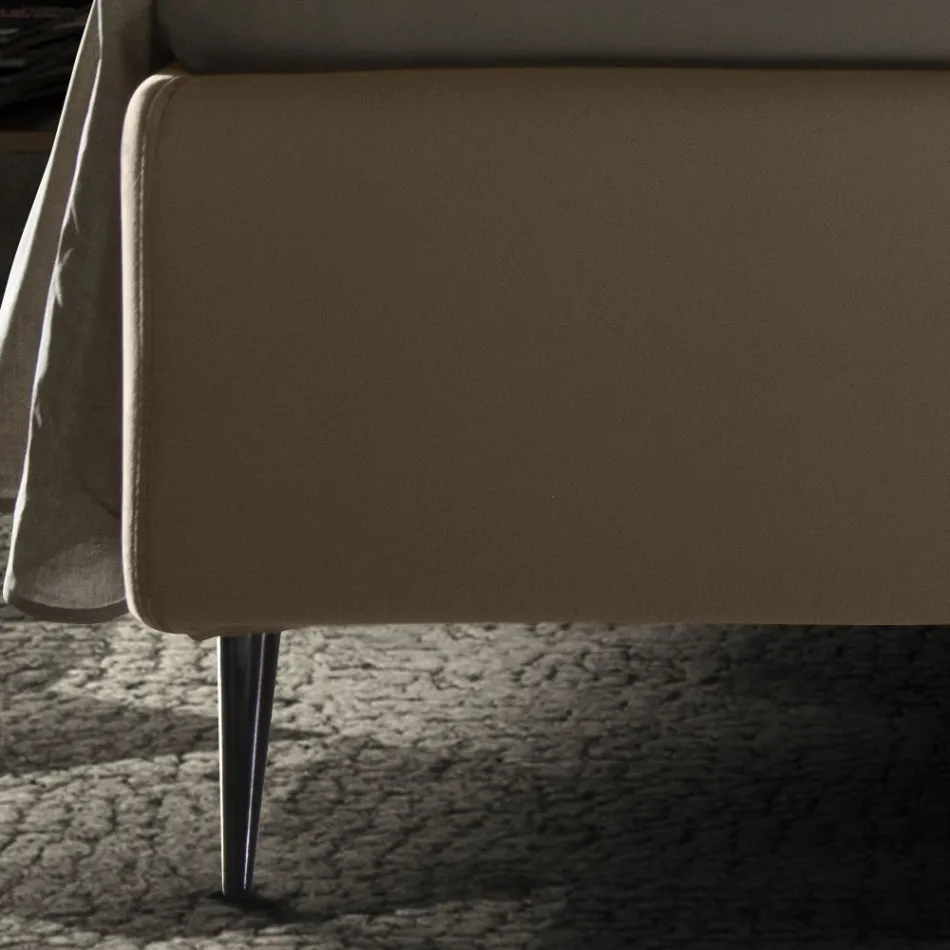 Pat dublu cu cutie de depozitare si baza 160x190 Made in Italy - Sallie Viadurini