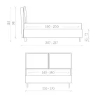 Pat dublu cu cutie de depozitare Made in Italy - Ernesta Viadurini