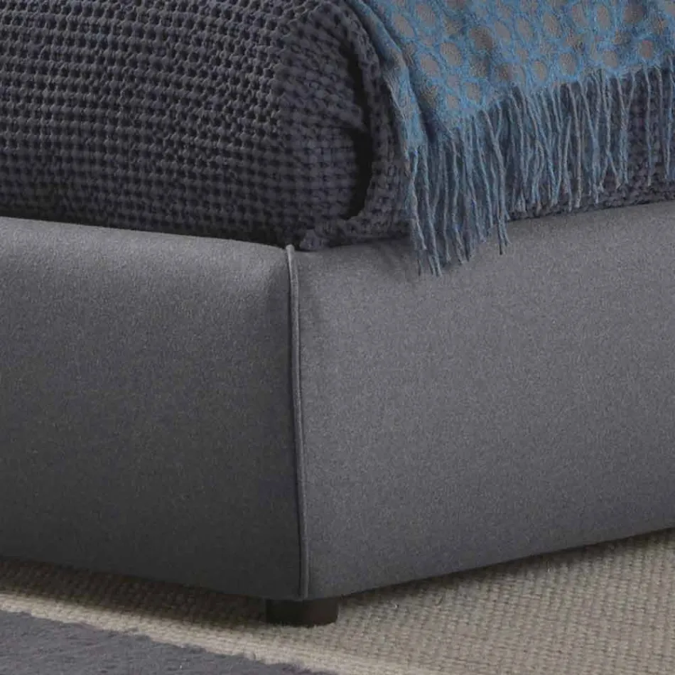 Pat dublu cu cutie tapițată în tesatura Corolle de Bolzan Viadurini