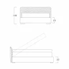 Pat dublu cu cutie tapițată în tesatura Corolle de Bolzan Viadurini