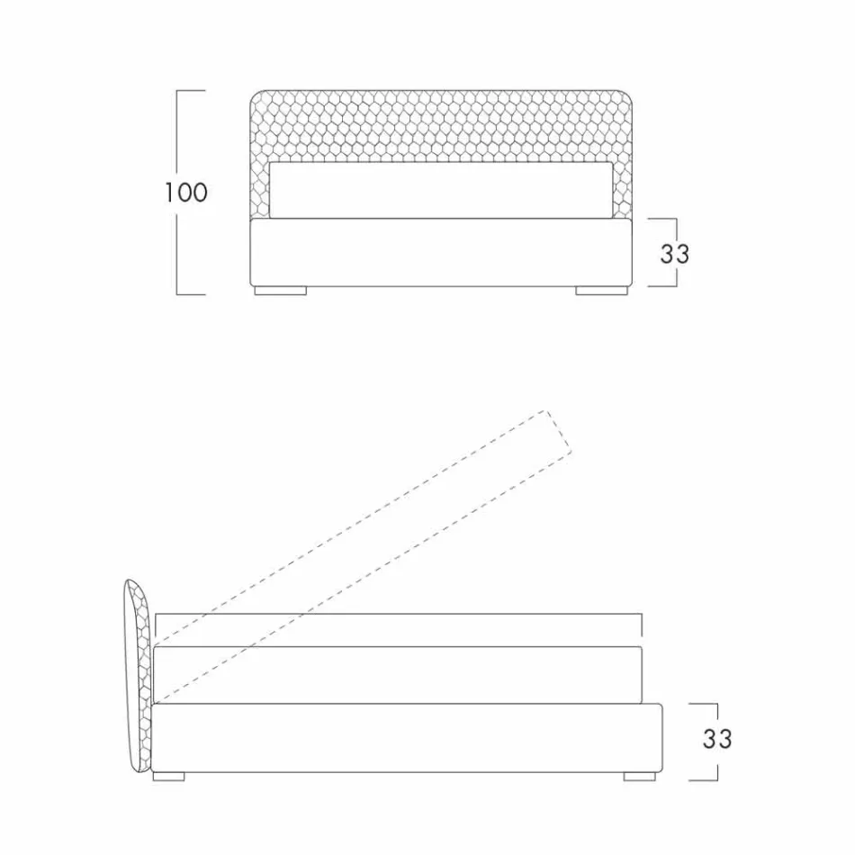 Pat dublu cu cutie tapițată în tesatura Corolle de Bolzan Viadurini