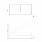 Pat dublu cu unitate de depozitare, design modern, Kate by Bolzan Viadurini