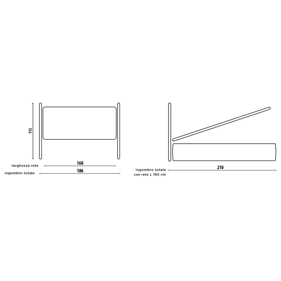 Pat dublu cu depozitare optionala, 2 noptiere si saltea - Fiuto Viadurini