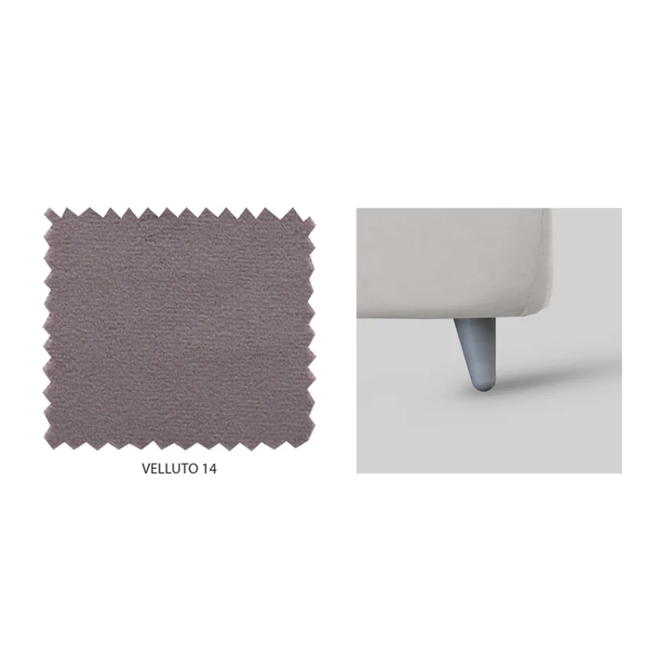 Pat dublu cu depozitare optionala si picioare Made in Italy - Birba Viadurini