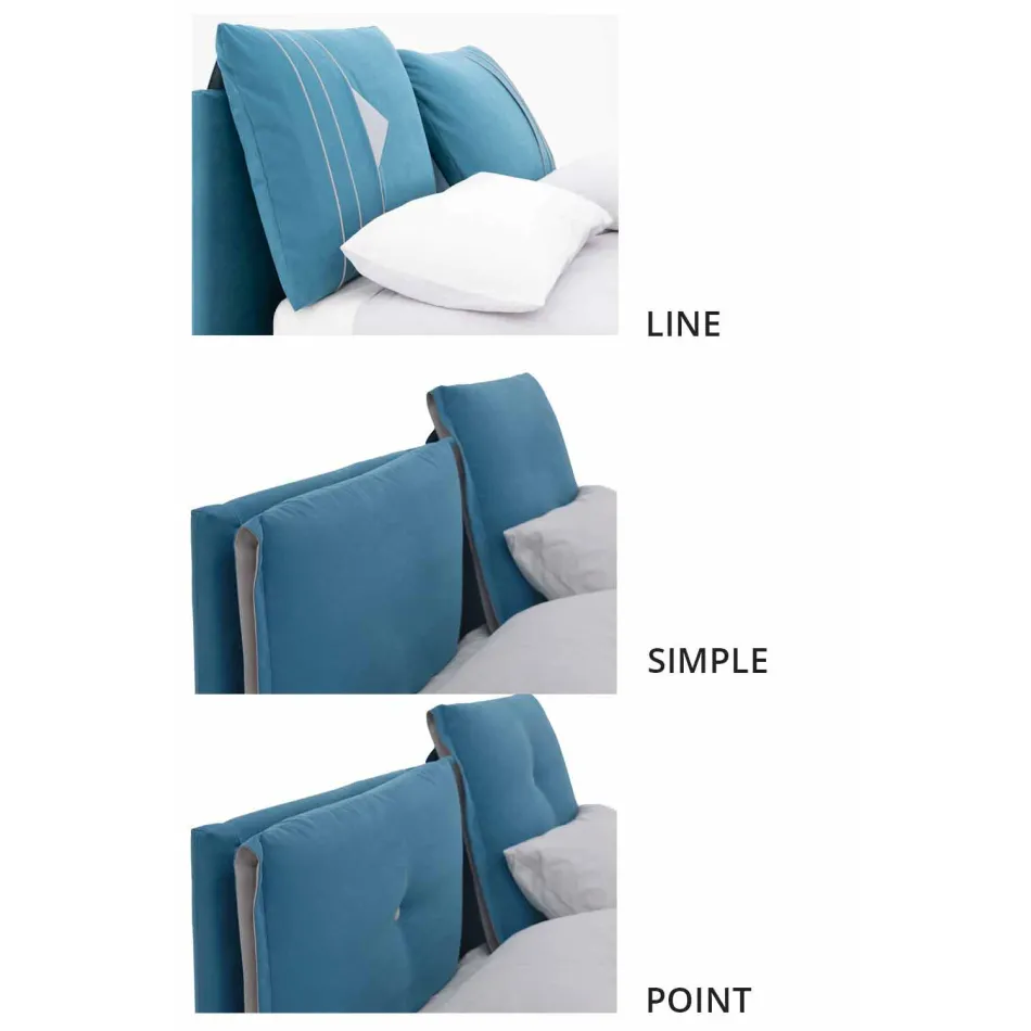 Pat dublu cu container acoperit din țesătură Fabricat în Italia - Renato Viadurini