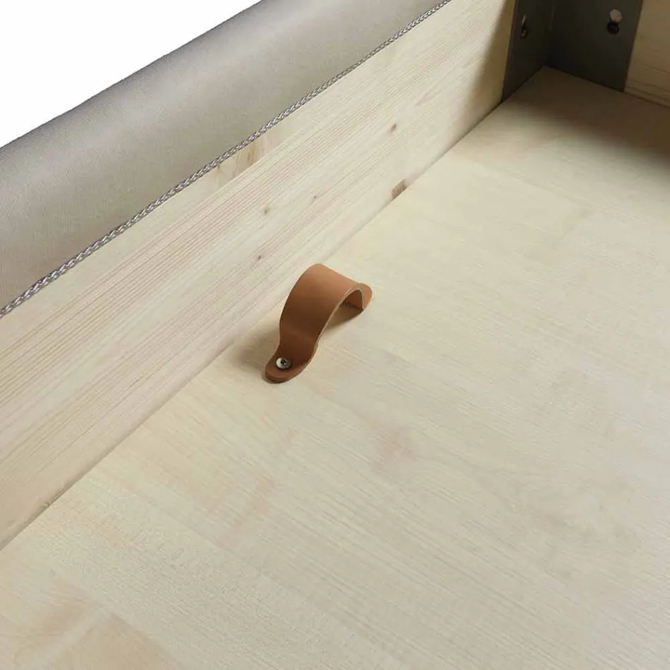 Pat dublu cu recipient acoperit în țesătură Selene Bolzan Viadurini