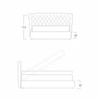 Pat dublu cu recipient acoperit în țesătură Selene Bolzan Viadurini