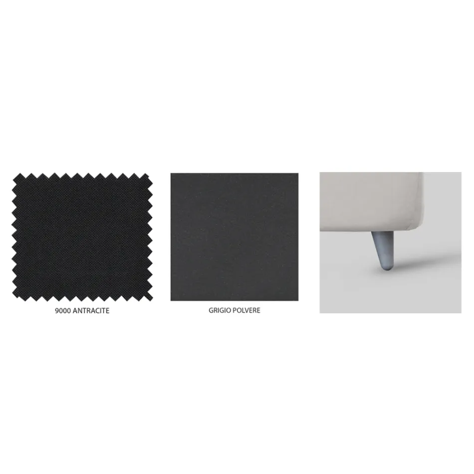 Pat dublu cu cadru de pat capitonat Made in Italy - Shadow Viadurini