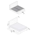 Pat dublu cu structura din lemn imbracat in poliuretan - rasturnat Viadurini
