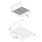 Pat dublu cu structura din lemn imbracat in poliuretan - rasturnat Viadurini