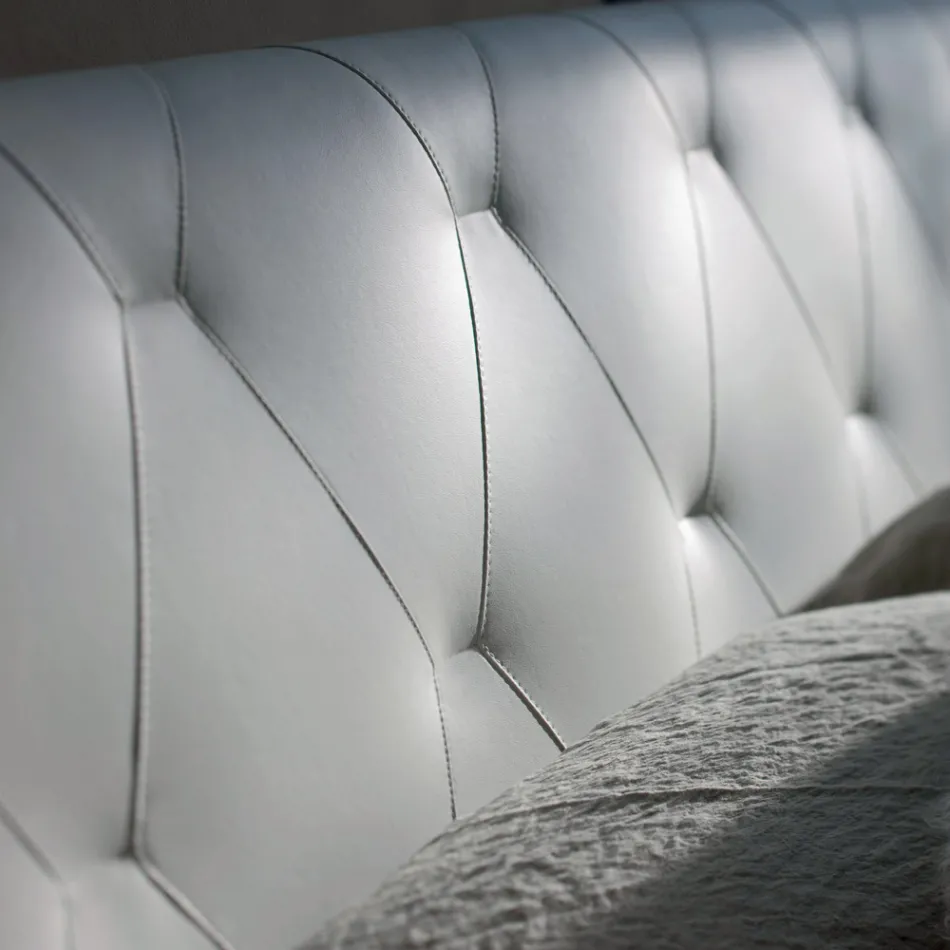 Pat dublu cu structura din lemn imbracat in poliuretan - rasturnat Viadurini