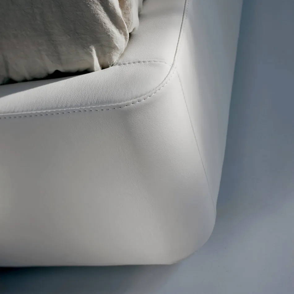 Pat dublu cu structura din lemn imbracat in poliuretan - rasturnat Viadurini