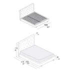 Pat dublu cu structura din lemn imbracat in poliuretan - rasturnat Viadurini