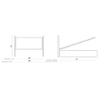 Pat dublu cu tablie din fier, 2 noptiere si saltea - Design Viadurini