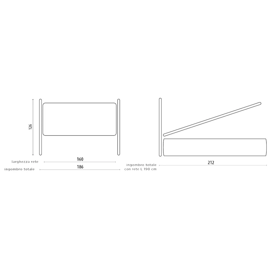 Pat dublu cu tablie din fier, 2 noptiere si saltea - Design Viadurini