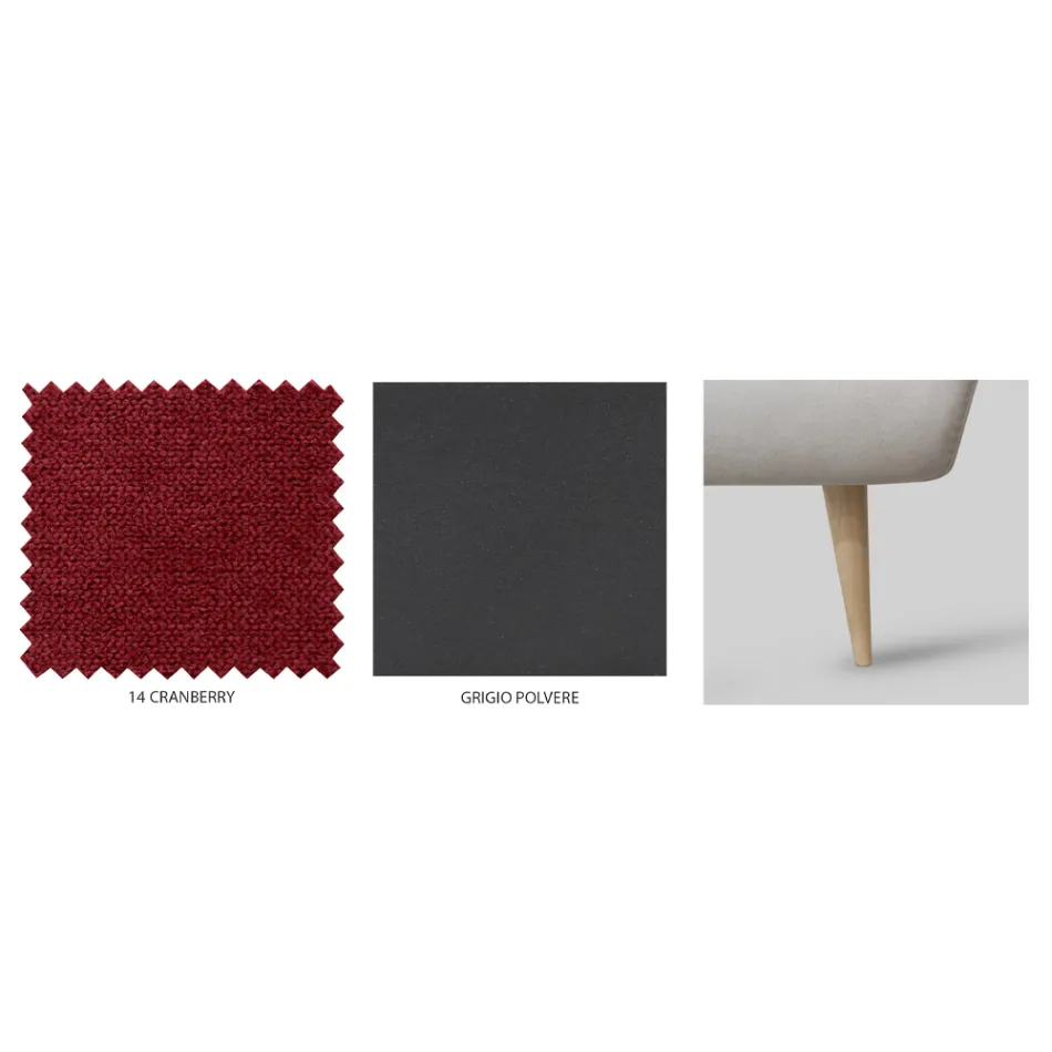 Pat dublu cu tăblie din fier și cadru de pat căptușit Made in Italy - Kenzo Viadurini