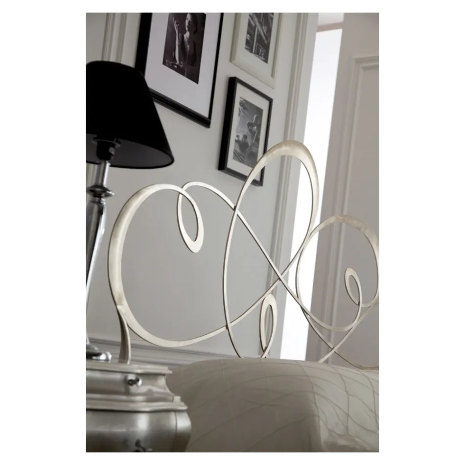 Pat dublu cu tăblie din fier solid Made in Italy - Nebbia Viadurini