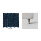 Pat dublu cu tăblie tapițată din material Made in Italy - Fulmine Viadurini