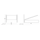 Pat dublu cu tăblie tapițată din material Made in Italy - Fulmine Viadurini