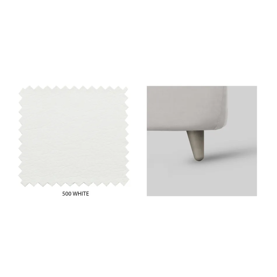 Pat dublu cu tăblie din piele ecologică sau material Fabricat în Italia - Buddy Viadurini