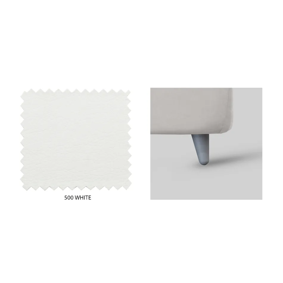 Pat dublu cu tăblie din piele ecologică Made in Italy - Fiuto Viadurini