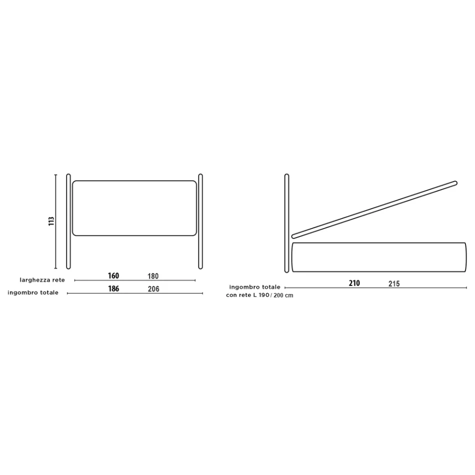 Pat dublu cu tăblie din piele ecologică Made in Italy - Fiuto Viadurini