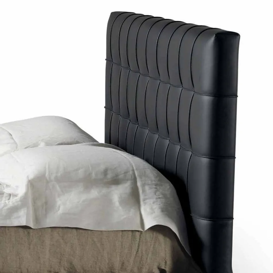 Pat dublu design cu căptușeală Leilo, 160x200 cm Viadurini