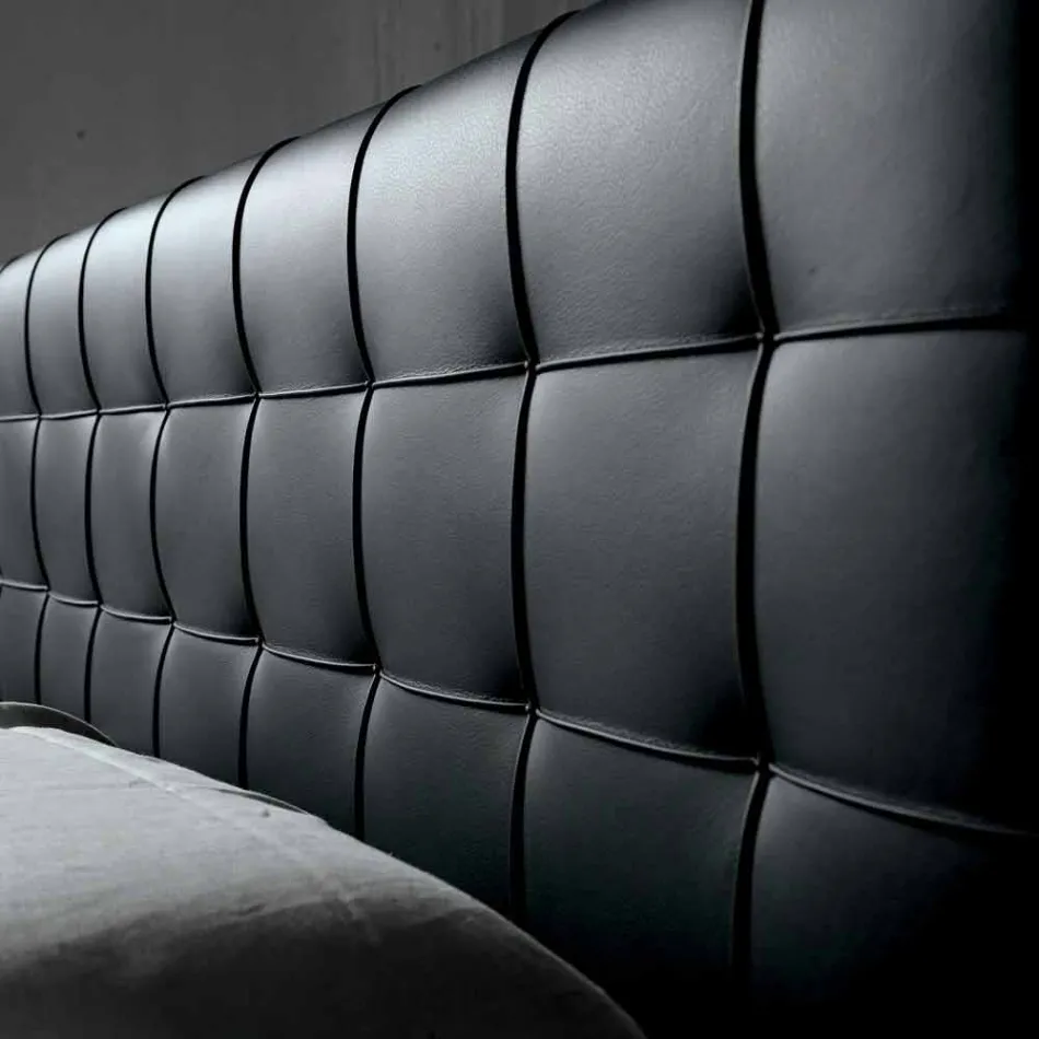 Pat dublu design cu căptușeală Leilo, 160x200 cm Viadurini