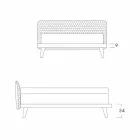 Design pat dublu tapițat în țesătură Corolle Bolzan Viadurini