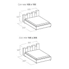 Pat dublu cu design modern tapițat de înaltă calitate, în albastru sau gri - Kenzo Viadurini