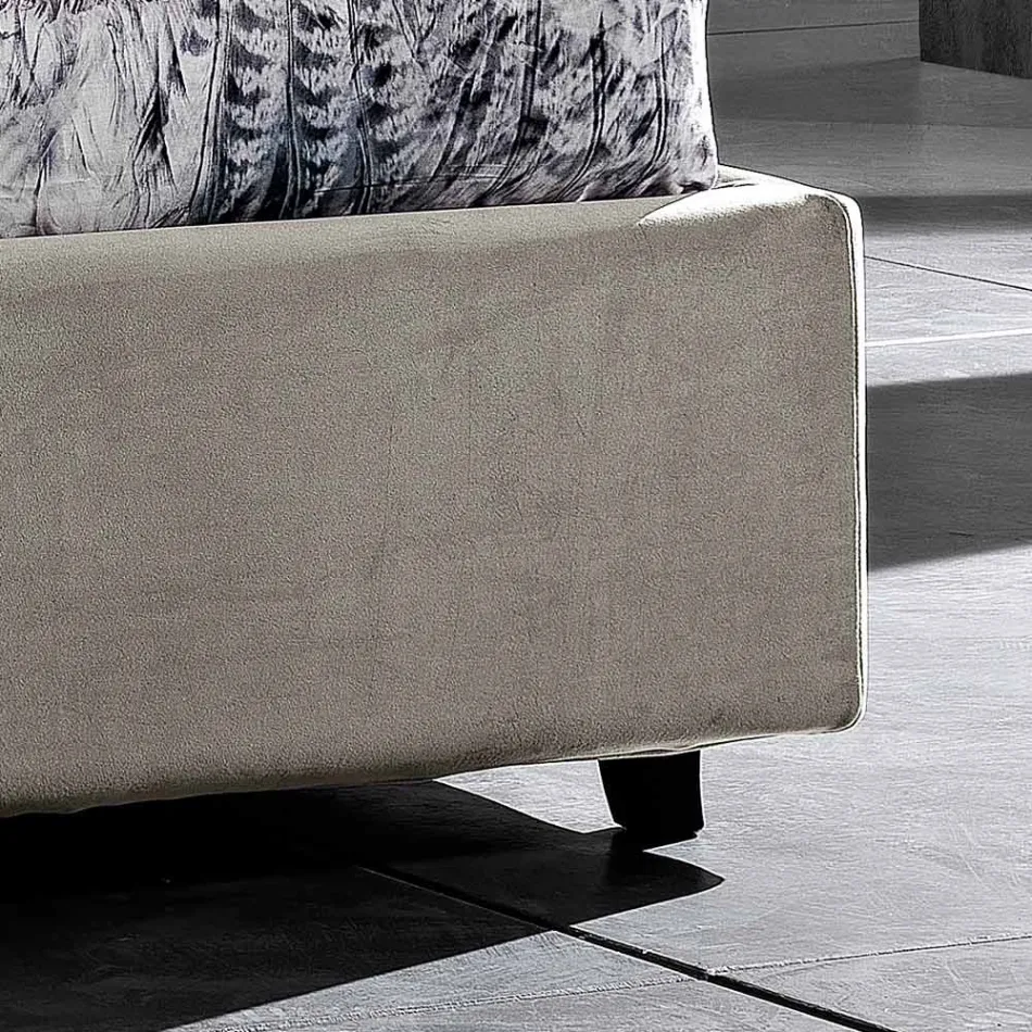 Pat dublu cu design modern cu tăblie plisată sau matlasată - Alano Viadurini