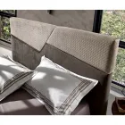 Pat dublu cu design modern cu tăblie plisată sau matlasată - Alano Viadurini