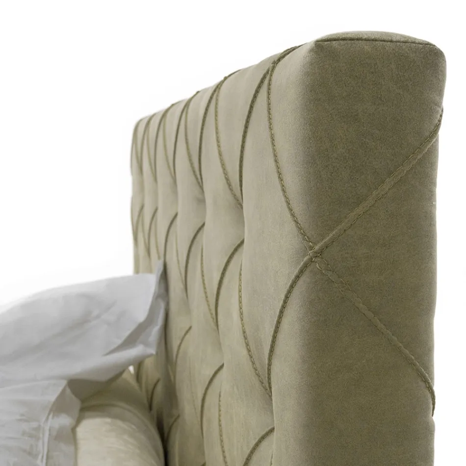 Pat dublu tapitat de lux cu cutie de depozitare Made in Italy – Rupit Viadurini