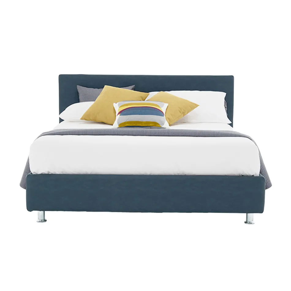 Pat dublu de lux din piele ecologica sau stofa cu cutie Made in Italy – Nuvola Viadurini