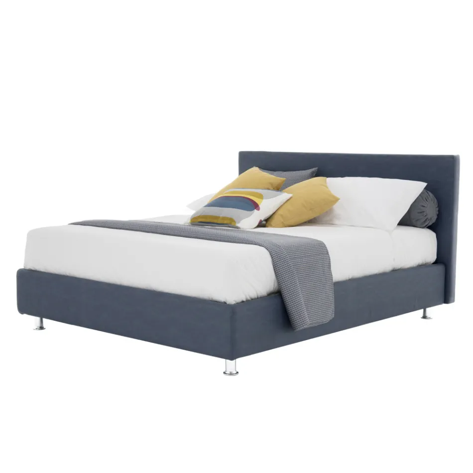 Pat dublu de lux din piele ecologica sau stofa cu cutie Made in Italy – Nuvola Viadurini