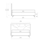 Pat dublu tapitat cu cutie de depozitare Made in Italy - Floarea soarelui Viadurini